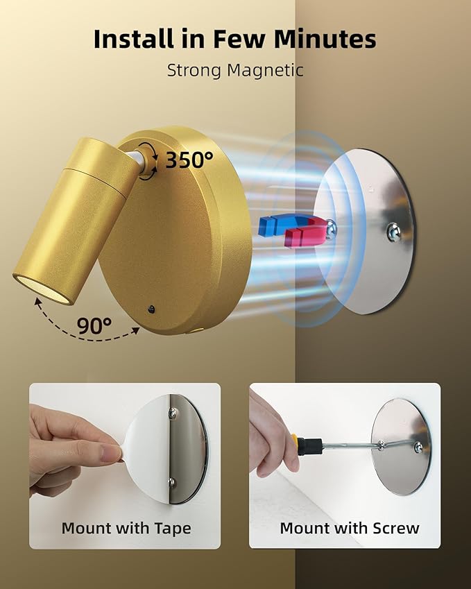 EZVALO LED Spotlight Indoor, 5500mAh Rechargeable Battery Uplighting Indoor, Wireless Mini Art Accent Spot Lights with Remote, for Plants Display Painting Dartboard Artwork Portrait Closet(4Pack-Gold)