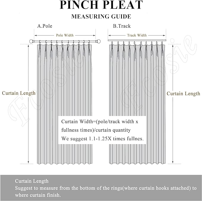 100% Blackout Linen Textured Drapes for Bedroom Pinch Pleated Curtains for Track System Portable Drapery for Sliding Glass Door/Storage/Space Room Divider, 70" Wx84 L, 1 PC, Orange