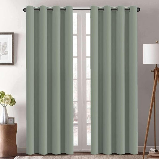 H.VERSAILTEX Blackout Curtains 84 inches Long for Living Room Thermal Insulated Room Darkening Window Treatment Panels Drapes Light Reducing Curtains for Bedroom, 2 Panels, 52" W x 84" L, Cyan