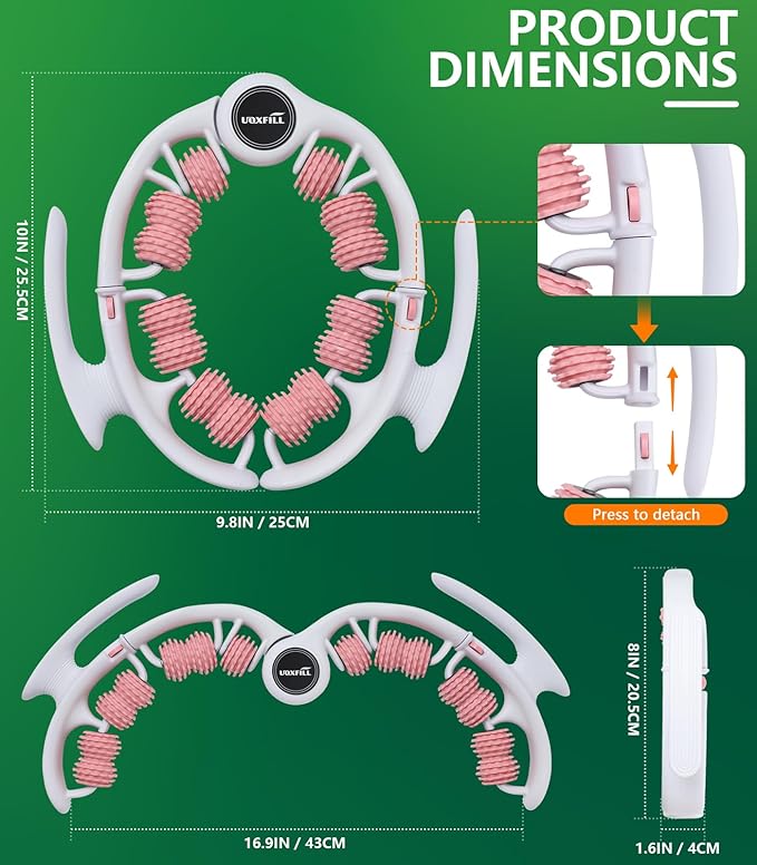 Cellulite massage tool | 360°removable cellulite remover for legs & Lymphatic Drainage Massager | Fascia Blaster for Contoured & Smoother Skin,Tool for Sore Arms, Legs, Stomach & Buttocks Pink