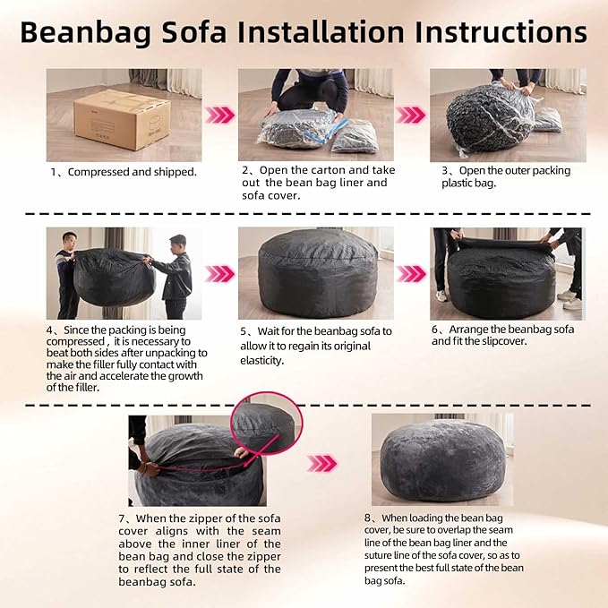 6FT,Oversized Bean Bag Chairs for Adults,Giant beanbag with Filler Included，Fluffy Memory Foam,Soft and Comfy Corduroy Fabric,Gaming Chairs Suitable for Living Room and Bedroom (Blue, 6 Foot)