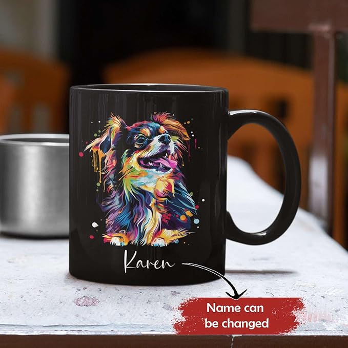 Customizable Dog Themed Ceramic Mug, 11oz & 15oz, Personalized with Name and Colorful Pet Design, Ideal for Dog Lovers