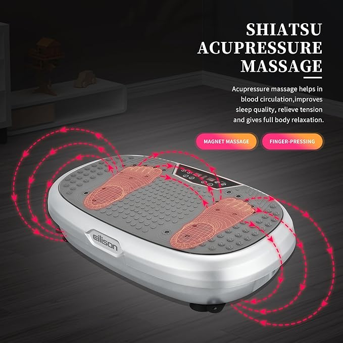 EILISON FitMax 3D XL Vibration Plate Exercise Machine - Whole Body Workout Vibration Platform w/Loop Bands - Lymphatic Drainage Machine for Weight Loss, Shaping, Wellness, Recovery