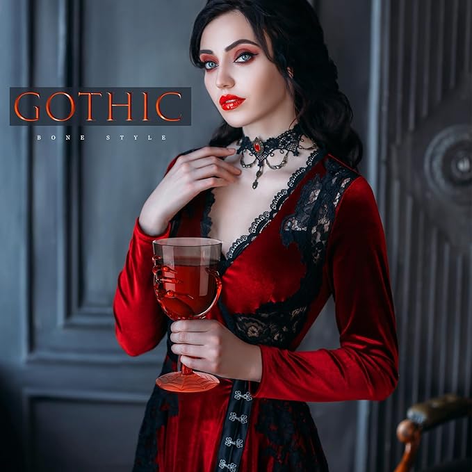 Dandat 24 Pcs Halloween Skeleton Hand Goblets 12oz Clear Plastic Halloween Cups Skull Wine Glass Set for Creepy Spooky Party Decorations (Black,Orange)