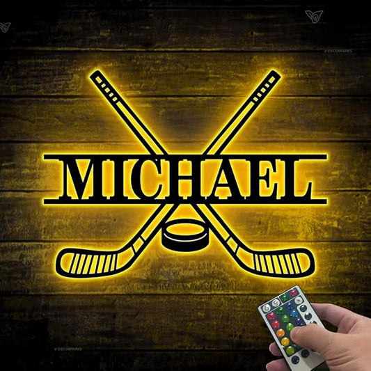 Custom Field Hockey LED Wall Sign – Personalized Name Sign Light Up, Sports Neon Signs For Wall Decor, Field Hockey Decor for Girls, Players, Fans, Teams