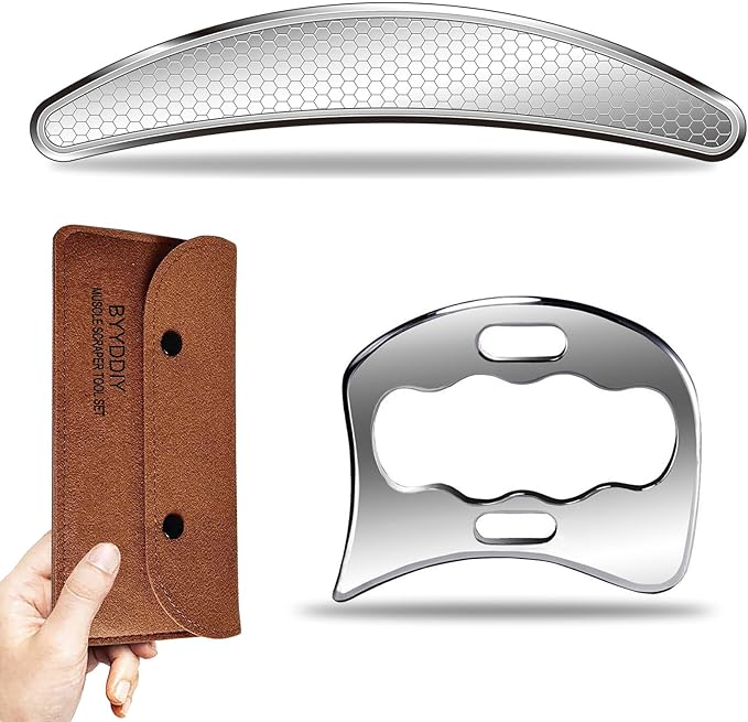 BYYDDIY Stainless Steel Muscle Scraper Tools Set,Gua Sha Scraping Massage Tools,IASTM Tools(DC1)