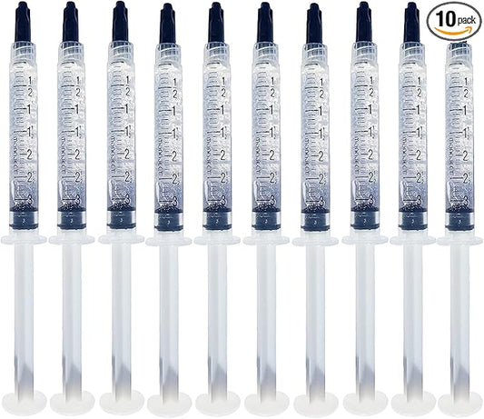 Bright White Smile 35% 10 Pack Teeth Whitening Gel Refills Bleaching Gel, No Sensitive Teeth Whitener, Great for Sensitive Tooth Whitening, Works with Teeth Whitening LED Light and Trays (10 X 3ML)
