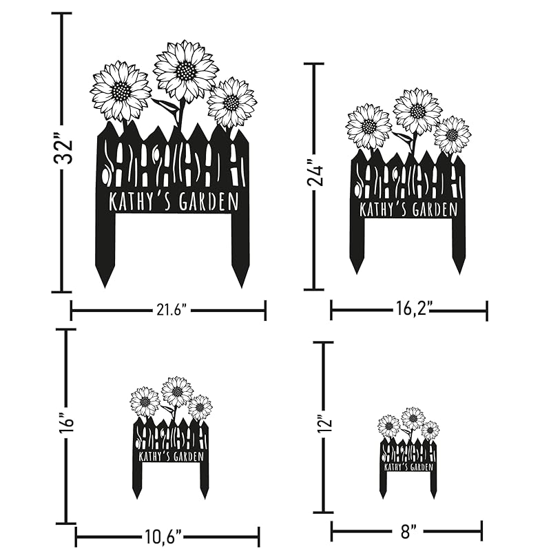 Custom Sunflower Metal Garden Sign with Stakes, Flower Garden Decor, Personalized Family Name Sign, Farmhouse Yard Decorative, Patio Art, Mother's Day Gift, Mom Gift, Housewarming Gift