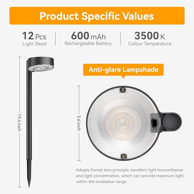 8 Pack Solar Pathway Lights Outdoor, 12 Brighter LED Solar Lights Outdoor Waterproof, Up to 12 Hrs Modern Path Light for Yard Garden Walkway Driveway Lawn (8 Pack)