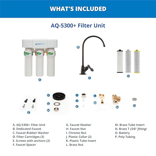 Aquasana Under Sink Water Filter System - Reduces PFAS, Lead, & Chlorine in Drinking Water - Under Counter Claryum Filtration for Kitchen - 3-Stage Max Flow - Oil-Rubbed Bronze Faucet - AQ-5300+.62