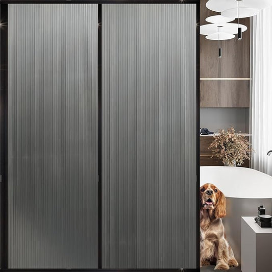 Frosted Glass Window Privacy Film Decorative, Bathroom Privacy Film for Glass Windows Cover, Static Cling, Removable, Reusable, Anti-UV, Anti-Glare, Heat Blocking,Changhong, 23.6X196.9Inch