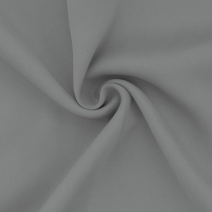 Easy-Going Blackout Curtains for Bedroom, Solid Thermal Insulated Grommet and Noise Reduction Window Drapes, Room Darkening Curtains for Living Room, 2 Panels (52x46 in,Light Gray)