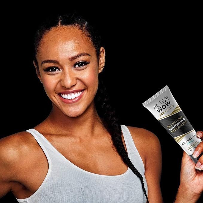 Active Wow Activated Charcoal Toothpaste - for Whitening Teeth, Made with Organic Coconut Oil & Xylitol, Charcoals Activated-Toothpaste (4 Ounce (Pack of 1)