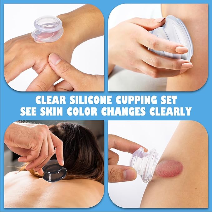 7Pcs Cupping Therapy Set-Professional Silicone Cupping, Suitable for Facial Body Massage/Deep Myofascial Release/Pain Relief/Muscle Relaxation & More (Black,7pcs)