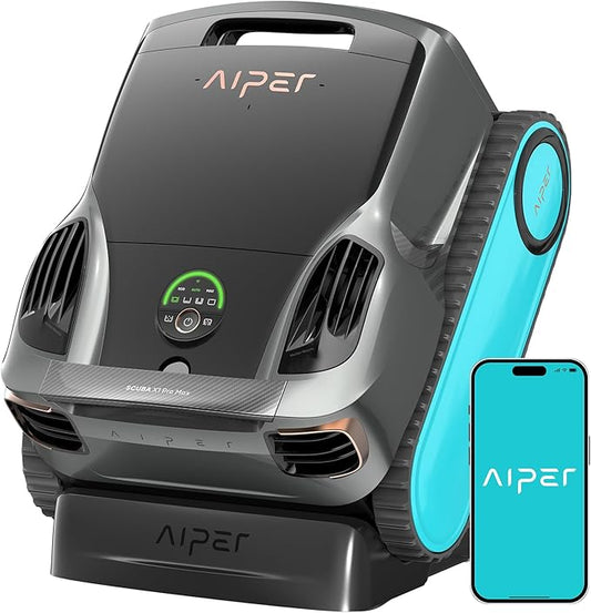 Aiper Scuba X1 Pro Max Pool Cleaning Robot, Pool Mapping, Adaptive Path, 8500 GPH Power, Double Filtration, Smart Surface Parking, Pool Vacuum for All Inground Pools