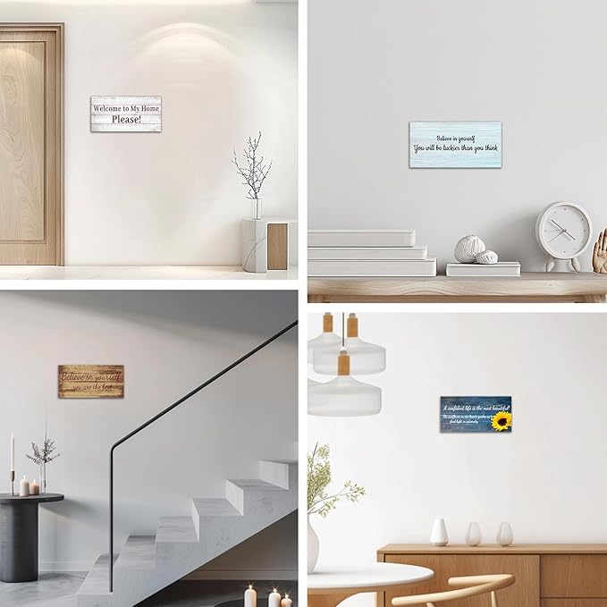 CHAOSETKEN Custom Text Sign Wall Art Personalized Family Quote Wall Decor Family Sign Canvas Prints Customized Wood Text Quote Pictures Rustic Farmhouse Decor Framed (24L x 12W)