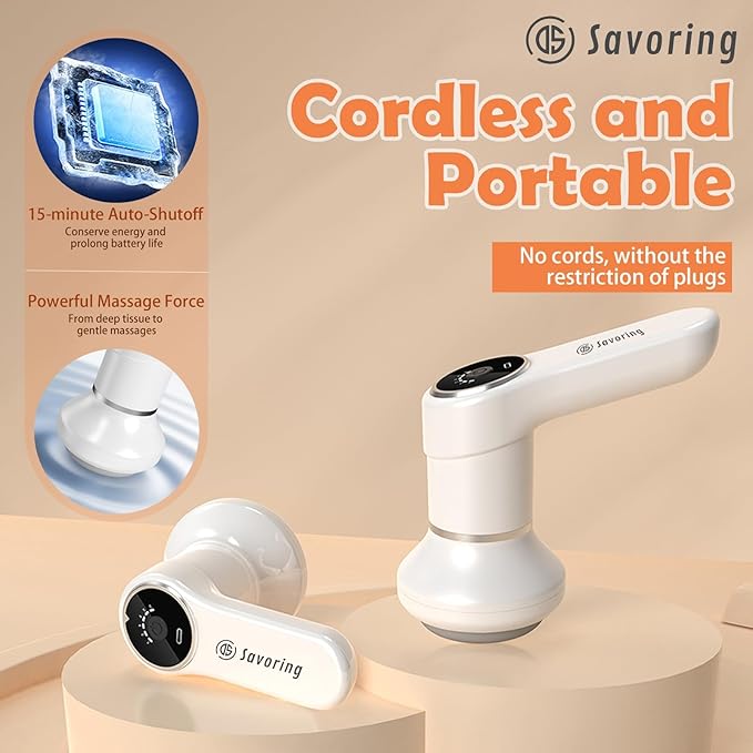 Cordless Body Massage Lymphatic Drainage Tool, 5-in-1 Handheld Body Sculpting Machine, Electric Cellulite Massager with 6 Speeds, Rechargeable & Portable Cellulite Roller for Thighs Butt Fat