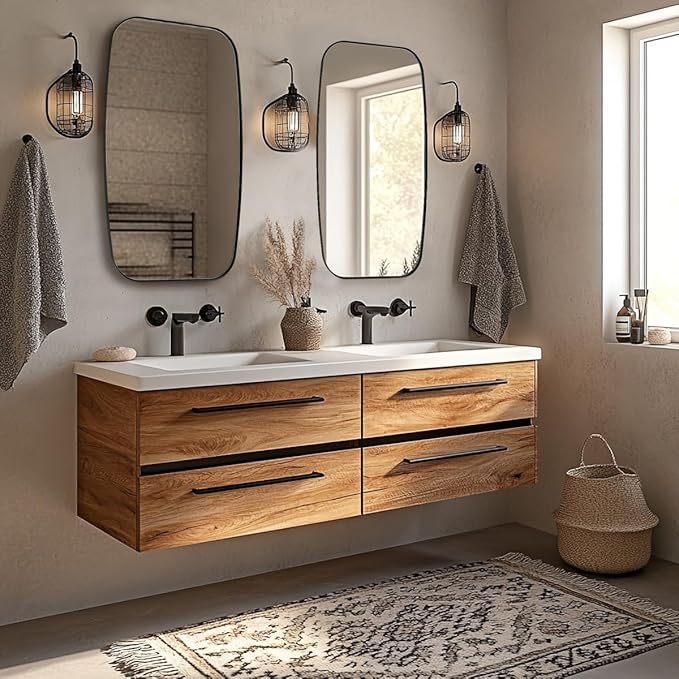 ANDY STAR Oval Mirrors for Bathroom, 20x30’’ Black Bathroom Vanity Mirror with Metal Frame, Black Oblong Bathroom Mirror for Over Sink, Modern Anti Rust Wall Mounted