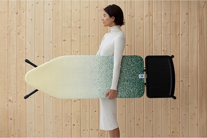 Brabantia - Ironing Board C - Extra Large Steam Unit Holder - Adjustable in Height - Non-Slip Rubber Feet - 100% Fair Trade Cotton Cover with Foam Layer - Foldable XL Unit - New Dawn - 49 x 18 inches