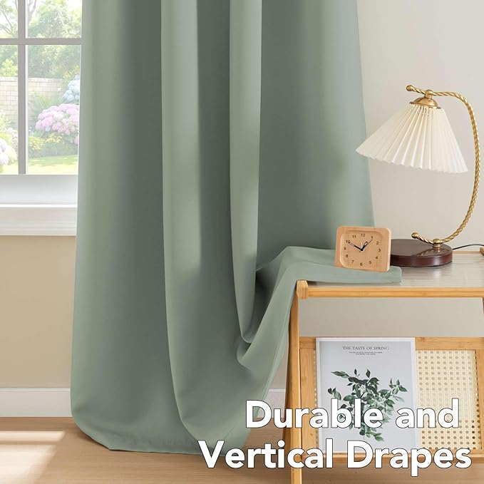 H.VERSAILTEX Blackout Curtains 84 inches Long for Living Room Thermal Insulated Room Darkening Window Treatment Panels Drapes Light Reducing Curtains for Bedroom, 2 Panels, 52" W x 84" L, Cyan