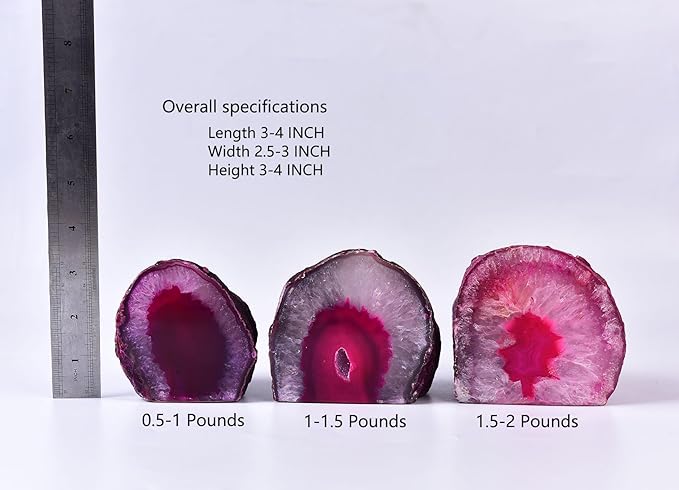 AMOYSTONE Dual-Purpose Agate Stone, 1-1.5lb Plant Terrarium & Candle Holder Base, for Boho Home Office Accent