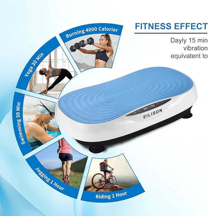 EILISON Glory Vibration Plate Exercise Machine - Whole Body Workout Vibration Fitness Platform Equipment for Home & Travel Workout, Weight Loss, Toning & Wellness