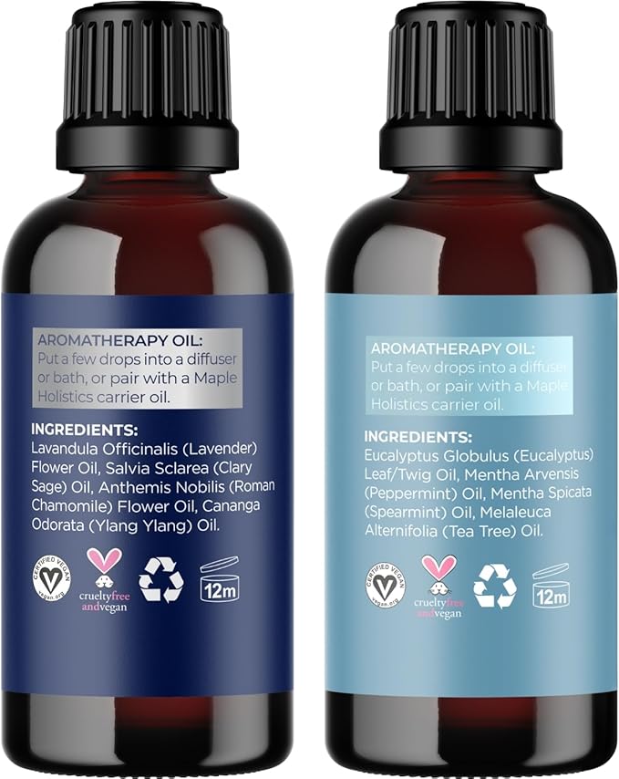 Aromatherapy Essential Oil Blends for Diffusers - Diffuser Essential Oil Set with Dream Essential Oil Blend and Breathe Essential Oil Blend - 100% Pure Must Have Aromatherapy Oils - 1 Fl Oz Each