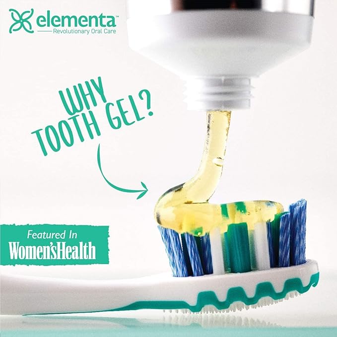 Elementa Silver Non-Foaming Toothpaste Wintermint Flavor | 5 in 1 Teeth Whitening Gel 4 Fl oz | Dentist Formulated All Natural | Professional Whitening Gel | Fluoride Free | Fresh Breath