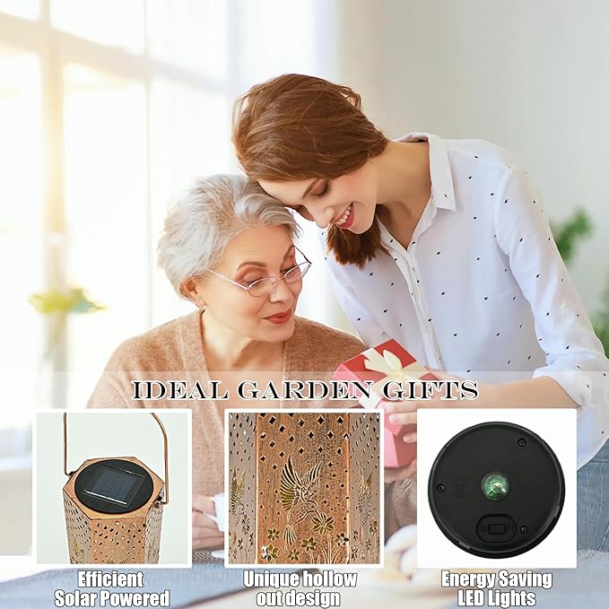 Birthday Gifts for Women Hummingbird Solar Lights Outdoor - Gifts for Mom, Mothers Day Gifts Solar Lanterns Outdoor Waterproof Garden Decoration for Outside, Outdoor, Patio, Yard, Lawn