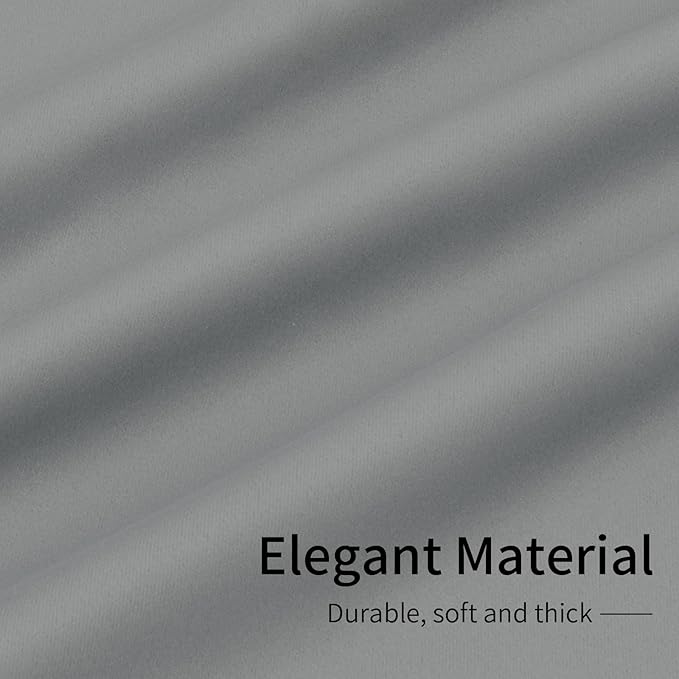 Easy-Going Blackout Curtains for Bedroom, Solid Thermal Insulated Grommet and Noise Reduction Window Drapes, Room Darkening Curtains for Living Room, 2 Panels (42x45 in, Light Gray)