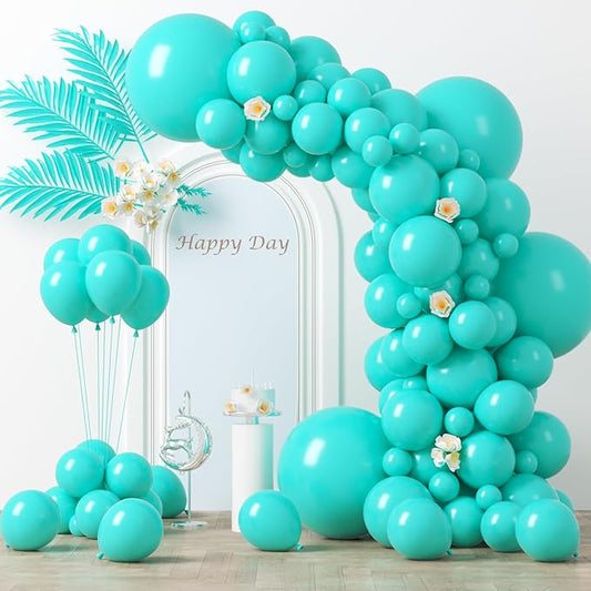 130pcs Teal Balloons Different Sizes 18" 12" 10" 5" Turquoise Blue Balloons for Boys Girls Baby Shower Wedding Anniversary Graduation Engagements Birthday Party Decorations