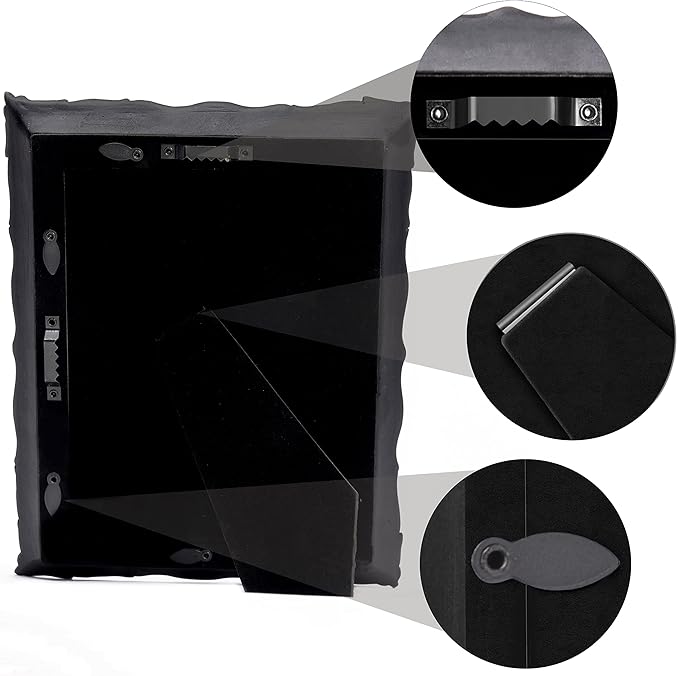 5x7 Vintage Picture Frame with Embossed Flower Design, Black Ornate Frame for 5x7 Pictures, Hand-Crafted Resin Antique Frames for Tabletop & Wall Hanging, Home Decor (Black)