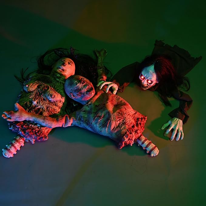 AW 37" Halloween Half Body Prop Skinned Hanging Corpse Torso Haunted House Party Indoor Outdoor Decoration 2025