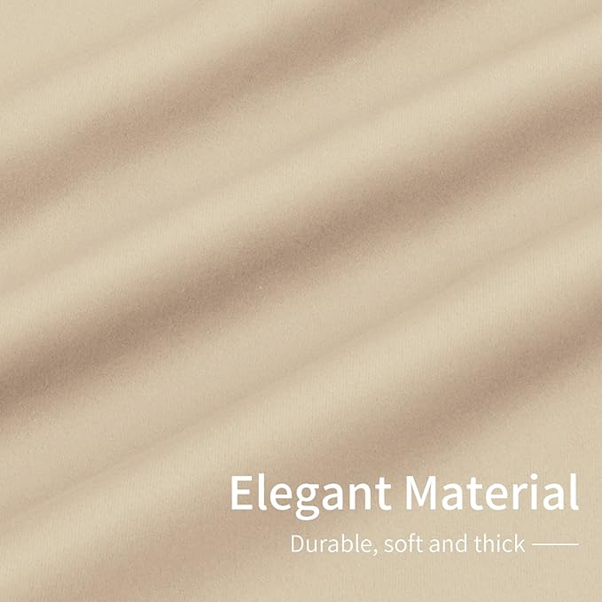 Easy-Going Blackout Door Curtains for Bedroom, Solid Thermal Insulated Grommet and Noise Reduction Window Drapes, Room Darkening Curtains for Living Room, 1 Panel (100x84 in, Beige)