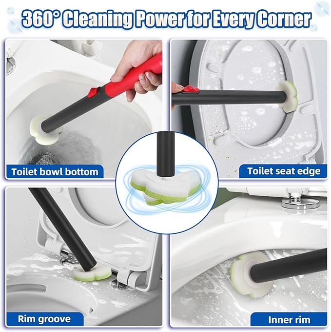 Disposable Toilet Brush Cleaning System with Wand Cleaner Refills,Toilet Cleaning Stick,Wall Mounted Toilet Wand Kit,60 Disposable Toilet Bowl Brush for Sink Bathtub Wash Basin (Green)