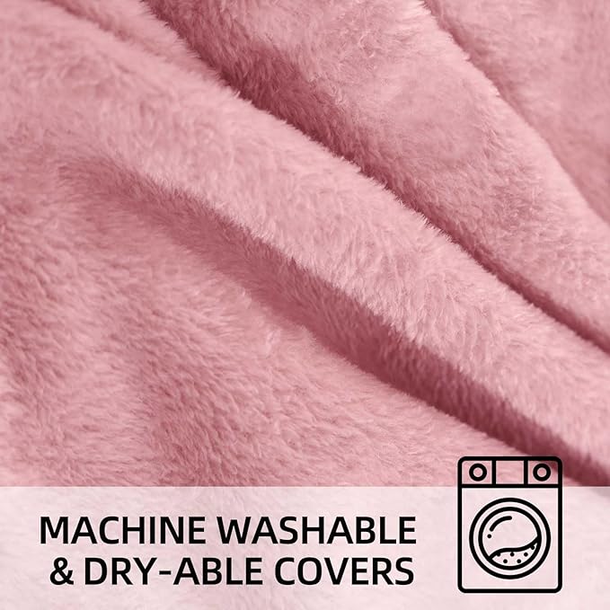 Bean Bag Chair 3Ft, Memory Foam Filled, Large Beanbag Chairs for Adults and Teens, Soft Sofa with Removable Flannel Cover, Round Couch for Living Room Bedroom College Dorm (Pink, 3FT-36×36"×24")