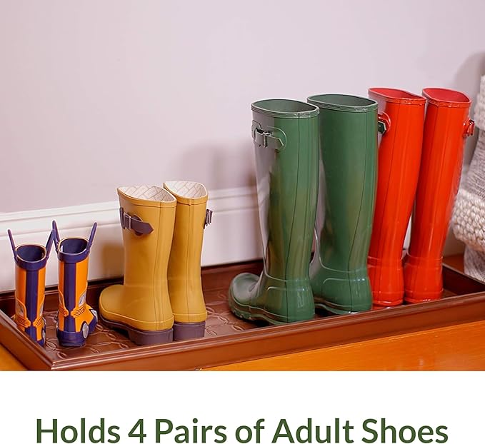 Good Directions Large Boot Tray, Circles Multi-Purpose All Weather Decorative Boot Tray, Shoes, Plants, Garage, Patio Door, Pet Bowls, 34 inch Entry Indoor Shoe Tray, Copper Finish