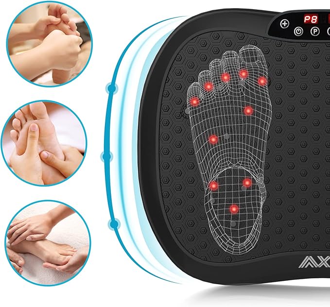 AXV Vibration Plate Exercise Machine Whole Body Workout Portable Mini Vibrate Fitness Platform Lymphatic Drainage Machine for Weight Loss Shaping Toning Wellness Home Gyms Workout (Mini)