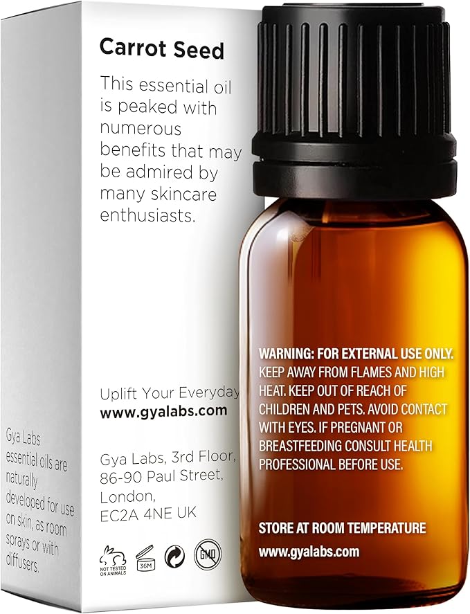 Gya Labs Carrot Seed Essential Oil - 0.34 Fl Oz - 100% Pure Natural Carrot Oil for Skincare, Hair, Scalp & Aromatherapy, Massages ,DIY ＆Candle Making Scent