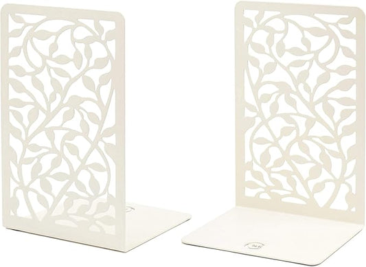CNK Infinite Leaves Bookends - Metal Set of 2 for Heavy Books, Home Office & Decorative Book Stoppers