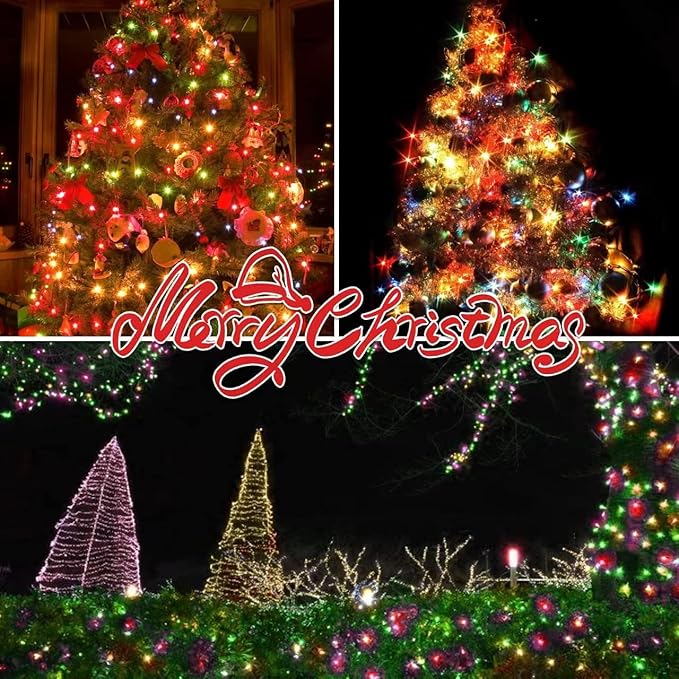 300LIGHTS(2*150L) MULTI Extra-Bright With End Connectors Christmas Decorative Lights 19.44m UL Certified Mini String Light Set Waterproof for Home Garden Holiday Tree Party Patio Decor Wedding