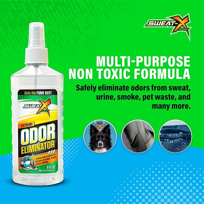 Extreme Odor Spray - Multipurpose No-Wash Deodorizer - Ideal for Shoes and Gym Clothing - Victory Scent (8 Fl Oz) - 3 Pack