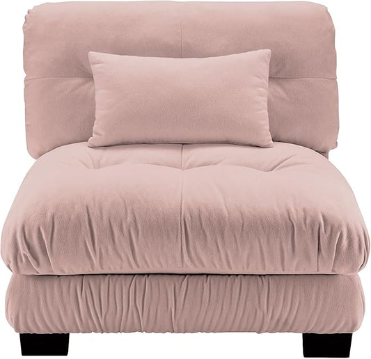 Armless Sofa W/1 Pillow - Pink