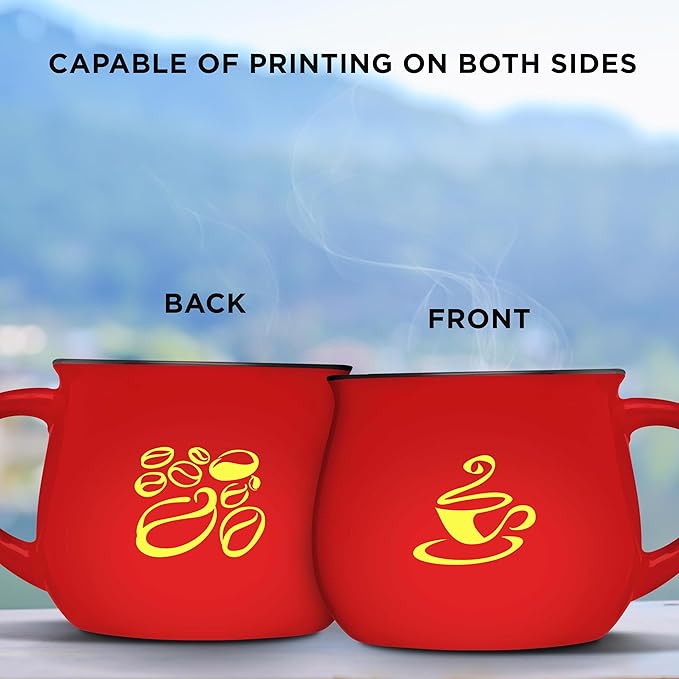 Custom Glazed Campfire Coffee Mugs 12 oz. Set of 50, Personalized Bulk Pack - Perfect for Coffee, Tea, Espresso, Hot Cocoa, Other Beverages - Red