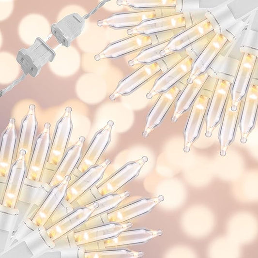 300LIGHTS(2*150L) Warm White Extra-Bright with End Connectors Christmas Decorative Lights 19.44m UL Certified Mini String Light Set Waterproof for Home Garden Holiday Tree Party Patio Wedding