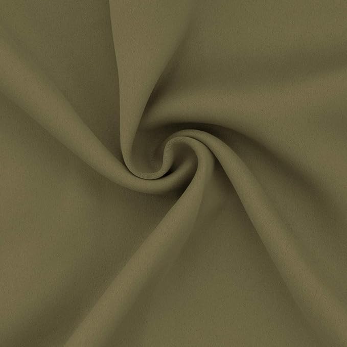 Easy-Going Blackout Curtains for Bedroom, Solid Thermal Insulated Grommet and Noise Reduction Window Drapes, Room Darkening Curtains for Living Room, 2 Panels (52x46 in,Khaki)