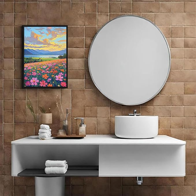 Colorful wildflowers field scenery poster artwork wall decoration wildflowers everywhere wall painting suitable for bedroom home office