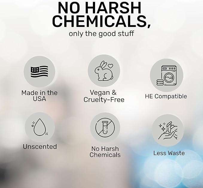 FREY Concentrated Liquid Laundry Detergent | Formulated for Sensitive Skin & HE Washers | Removes Stains Effectively | 50 Loads per Bottle (2-pack Unscented)