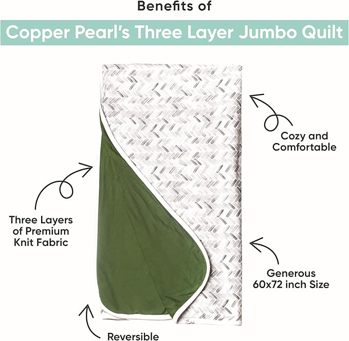 Copper Pearl Jumbo Premium Knit 3 Layer Stretchy Throw Blanket Cove