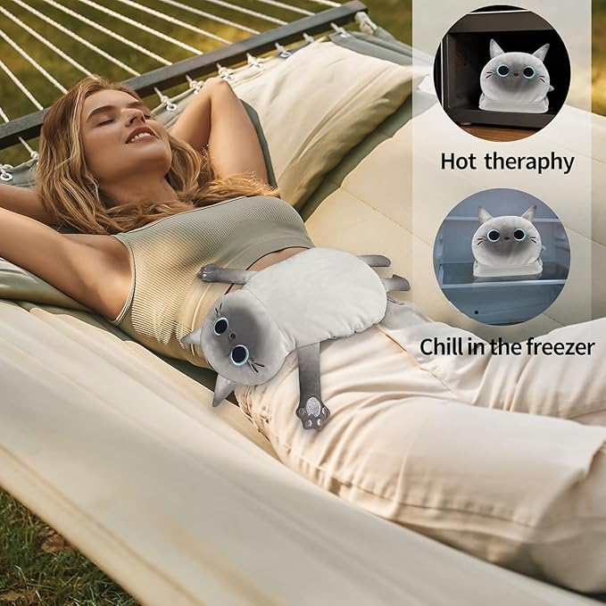 2PCS Large Microwave Heating Pads for Cramps Pain Relief, Moist Microwavable Period Menstrual Heat Packs, Cordless Warm Compress Gift for Mothers Day, Birthday, Thanksgiving, Christmas, 21*12" + 17*9"